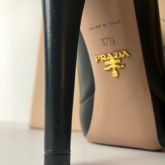 Prada Vita Lux Open Toe Pump EU 8 US 7/.5 Black - Picture 6 of 8